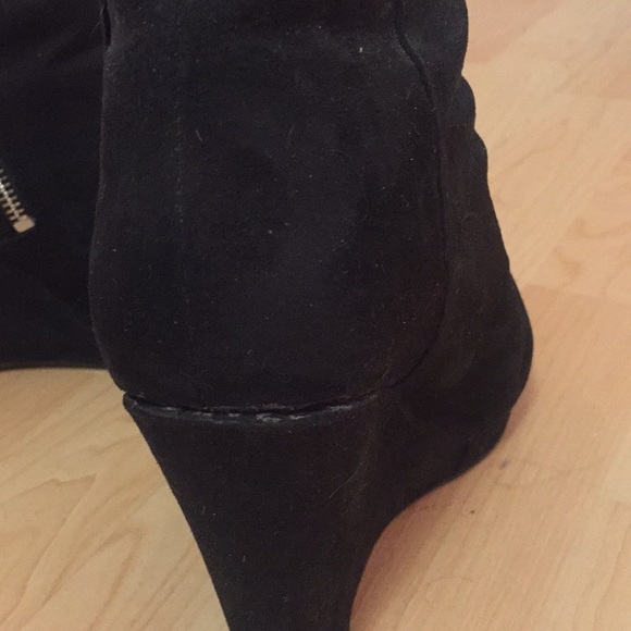 Black High Wedge Booties - Picture 4 of 7